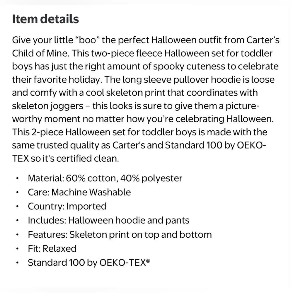 Carter's Child of Mine Skeleton Outfit